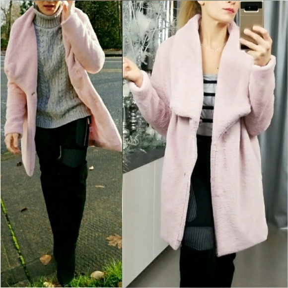 . Jackets & Blazers - BLUSH PINK FAUX FUR COAT
